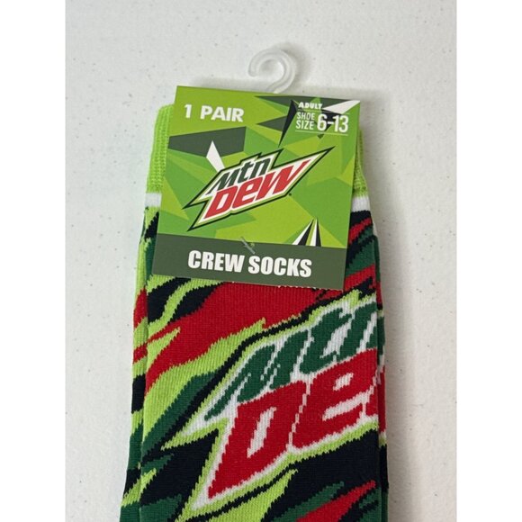 Mountain Dew Socks Crazy Fun Graphic Novelty Dad Gift Silly Cool Wild Funny Mens - Picture 2 of 4
